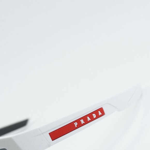 Prada Sport PS04WSF TWK06F Sunglasses White Rubber Shield Frame, Grey Lenses - Picture 5 of 12